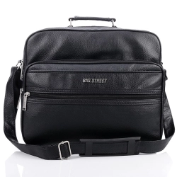 Duża torba męska pozioma Bag Street 1801 skóra eko czarna