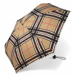 Mała parasolka HAPPY RAIN Ultra mini kratka beżowa
