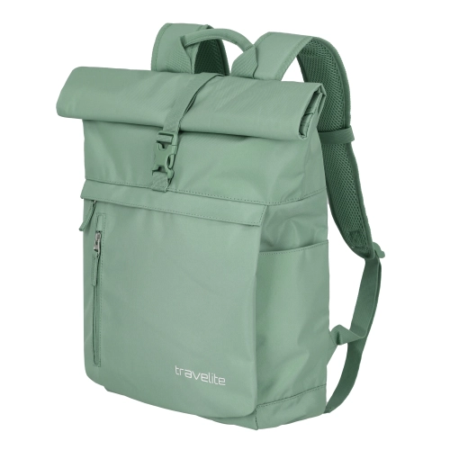 Plecak podróżny sportowy na laptop Travelite Basics rolowany 35L jasny zielony