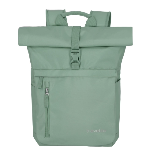 Plecak podróżny sportowy na laptop Travelite Basics rolowany 35L jasny zielony