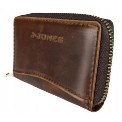 Brązowe etui na karty skórzane Jennifer Jones 5339 dark brown