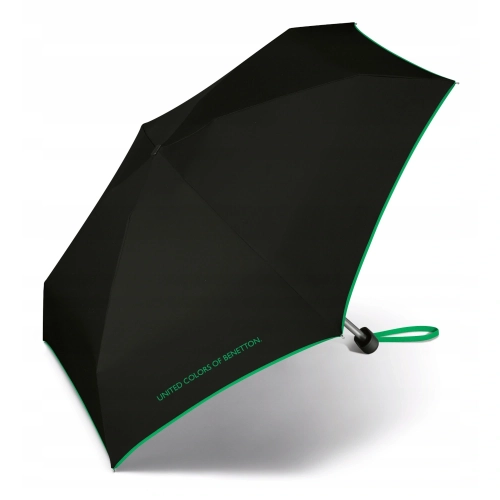 Mała kieszonkowa parasolka BENETTON Ultra mini flat wiatroodporna czarna