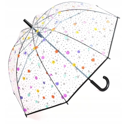 Parasol długi Happy Rain Long transparentny gwiazd