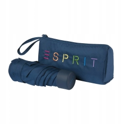 Parasol damski granatowy Esprit Ultra Mini 58666 z kosmetyczką logo