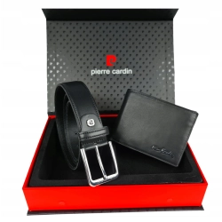 Zestaw na prezent PIERRE CARDIN pasek + portfel RFID