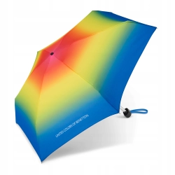 Mała parasolka płaska BENETTON wiatroodporna Gradient blue ombre