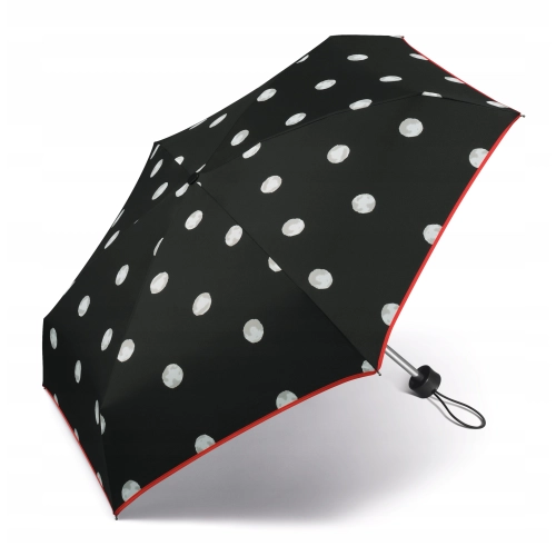 Mała parasolka HAPPY RAIN Ultra mini black&white grochy