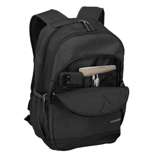 Mocny lekki plecak na podróż do pracy laptop Travelite KickOff 22L czarny