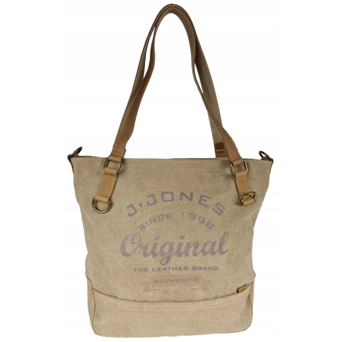 Torebka damska vintage shopper Jennifer Jones beżowa