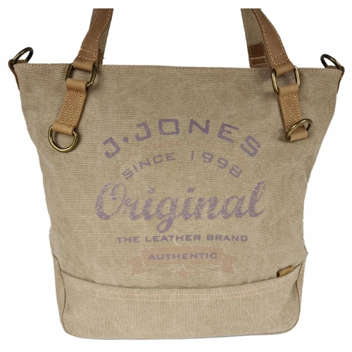 Torebka damska vintage shopper Jennifer Jones beżowa