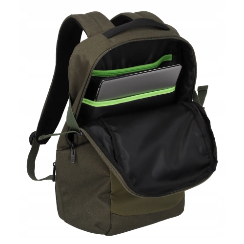 Lekki funkcjonalny plecak na laptopa do pracy Travelite PATHWAY 17L oliwkowy