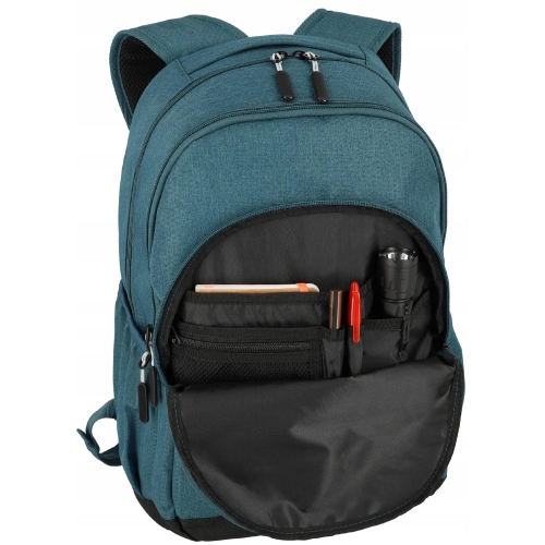 Mocny lekki plecak na podróż do pracy laptop Travelite Kick Off 22L petrol