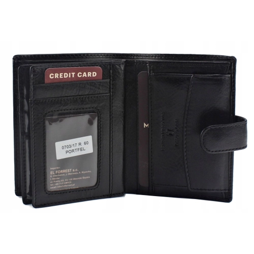 Elegancki portfel męski skórzany Mato Grosso 0703/17 60 RFID czarny
