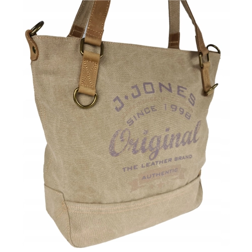 Torebka damska vintage shopper Jennifer Jones beżowa