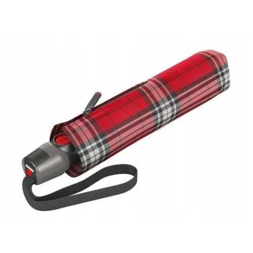 Mocny wiatroodporny parasol KNIRPS T.200 premium czerwona krata