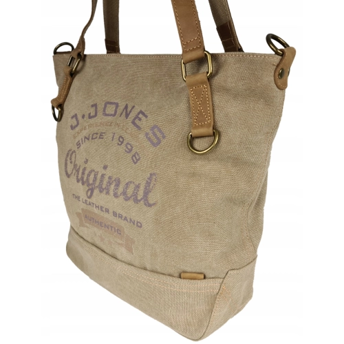 Torebka damska vintage shopper Jennifer Jones beżowa