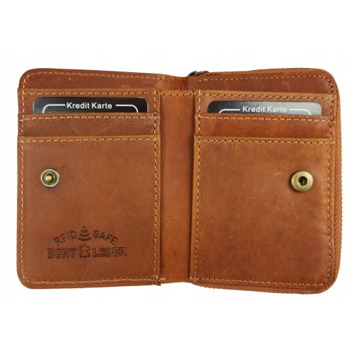 Mały portfel skórzany męski Bag Street 5511 RFID jasny brąz