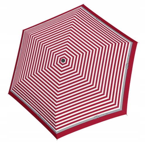 Parasolka DOPPLER Carbonsteel slim wiatroodporna czerwono białe paski