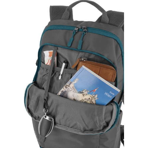 Lekki plecak rower trekking Travelite OFFLITE wodoodporny szary
