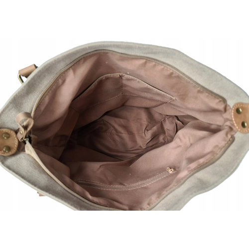 Torebka damska vintage shopper Jennifer Jones beżowa