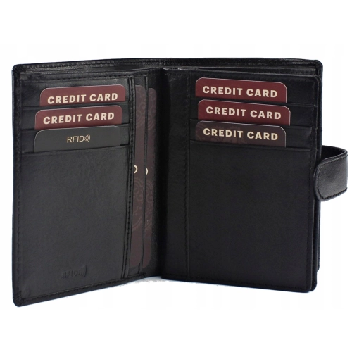 Elegancki portfel męski skórzany Mato Grosso 0703/17 60 RFID czarny