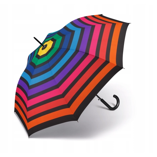 Parasol długi Happy rain Long AC kolorowe paski 3