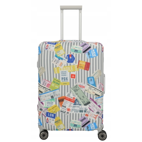 Pokrowiec na walizkę elastyczny Travelite ACC rozmiar M tickets bilety