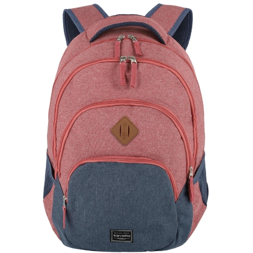 Lekki solidny plecak miejski Travelite BASICS 22L czerwony melanż
