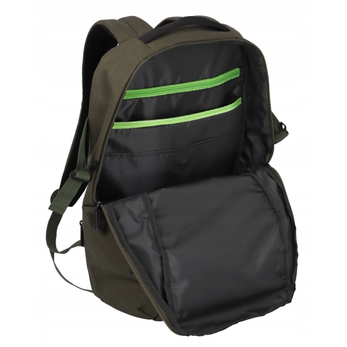 Lekki funkcjonalny plecak na laptopa do pracy Travelite PATHWAY 17L oliwkowy