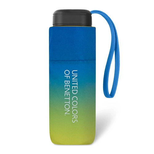 Mała parasolka płaska BENETTON wiatroodporna Gradient blue ombre