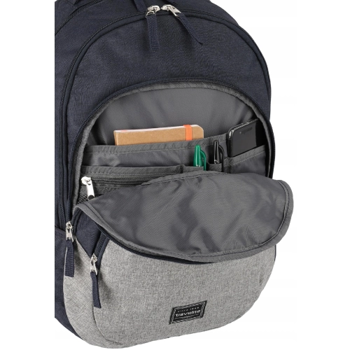 Lekki solidny plecak miejski Travelite BASICS 22L granatowo szary