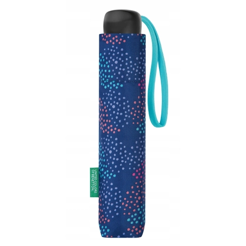 Parasolka wiatroodporna BENETTON Super Mini niebieska dots