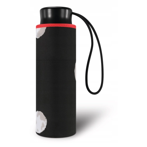 Mała parasolka HAPPY RAIN Ultra mini black&white grochy