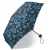Mała parasolka HAPPY RAIN Ultra mini 43403 czarna kwiaty niebieskie